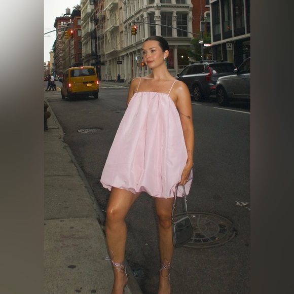 🩰Old Navy Satin Bubble Mini Dress Sleeveless Peach Pink Formal Party - Picture 12 of 16